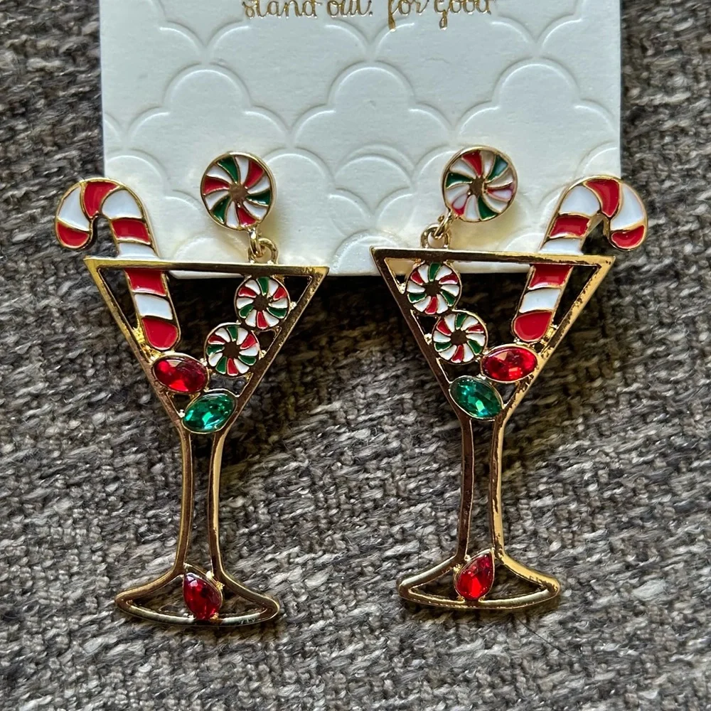 Altar'd State Holiday Martini Earrings